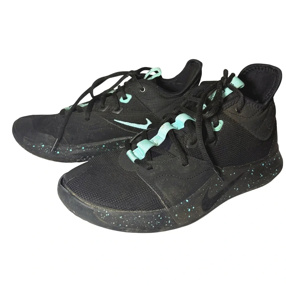 Nike PG 2.5 Mens Basketball Shoes Black Teal Speckled BQ8452-003 Size 11.5